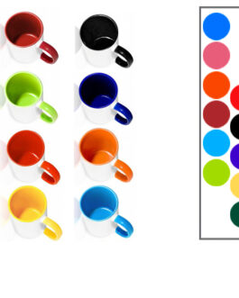 чашка з кольоровою ручкою і кольорова в середині